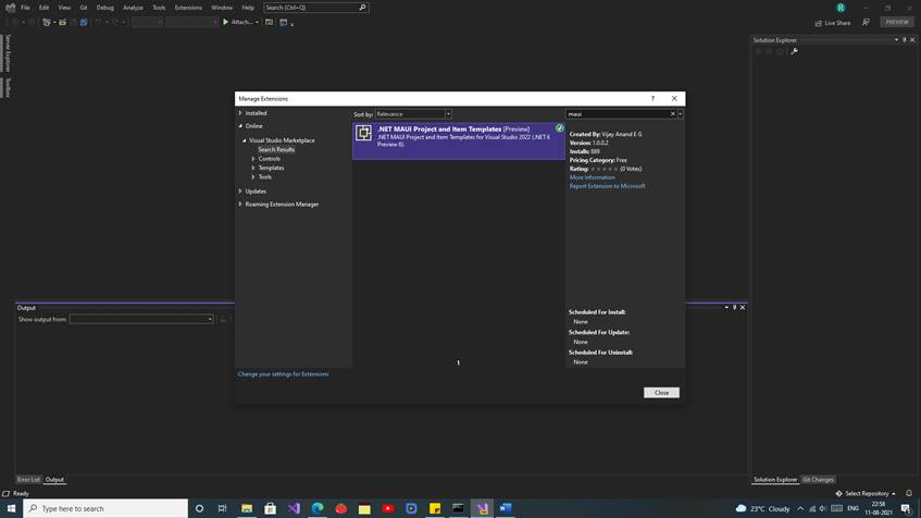 Visual studio 2022 with MAUI first impressions